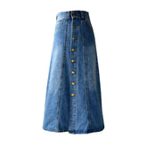 A-Linien-Jeansrock mit Button-Down-Schnitt